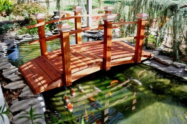 15 Inspirative Garden Pond With Bridge That You Would Like To See asian landscape 634x422 15 Inspirative Garden Pond With Bridge That You Would Like To See