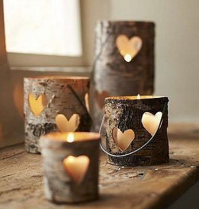 candle2Bcenterpieces2B11 634x664 14 DIY Wooden Stump Vases That Simplicity Defining Beauty In House