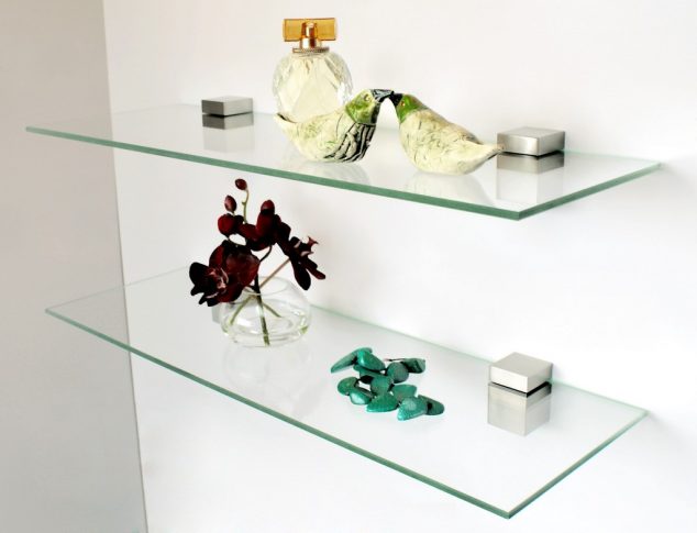 cute wall glass shelf design ideas with contemporary modern design for terrific room decoration 634x485 14 Imaginary Floating Wall Shelves For Small Homes