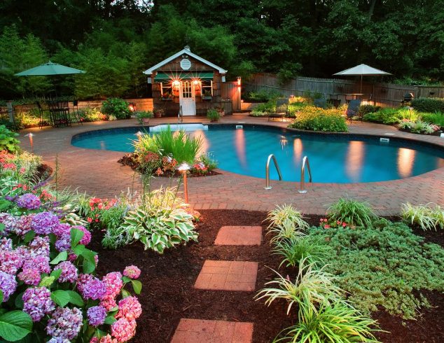 garden decor sale 634x490 16 Garden And Backyard Swimming Pool Stepping Ideas that You Dream For