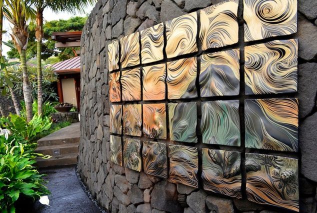 garden wall decoration590156 634x426 13 Outdoor Wall Artwork That You Would Like To Add In Your Outdoor Place