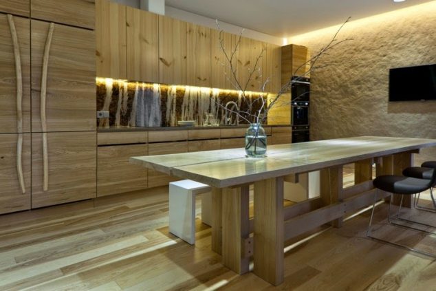 interior LED lights decorative wooden kitchen with LED lighting 634x423 12 The Best LED Light Ideas For Bringing Enough Light In The Kitchen
