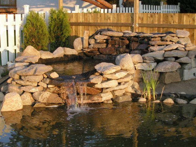 15 Cool Under Ground Garden Pond Ideas for Making Favorite Garden rustic landscape 634x476 15 Cool Under Ground Garden Pond Ideas for Making Favorite Garden