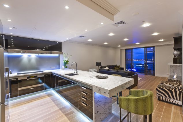 12 The Best LED Light Ideas For Bringing Enough Light In The Kitchen stunning interior design style design town city apartment room kitchen modern kitchen design in kitchen apartment design 634x423 12 The Best LED Light Ideas For Bringing Enough Light In The Kitchen