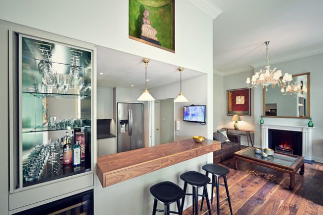 transitional home bar 634x422 13 Affordable Half Wall In Kitchen For Breakfast Bar Idea