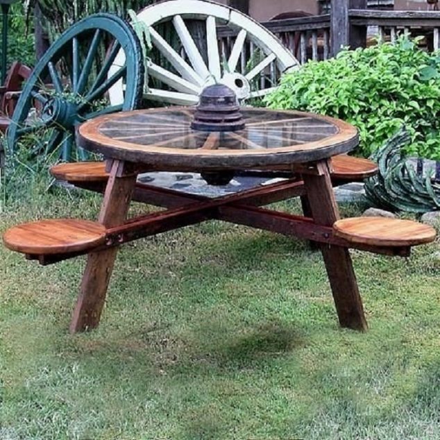 357044691 634x634 10 DIY Ideas How To Use Wagon Wheel In Garden Decor