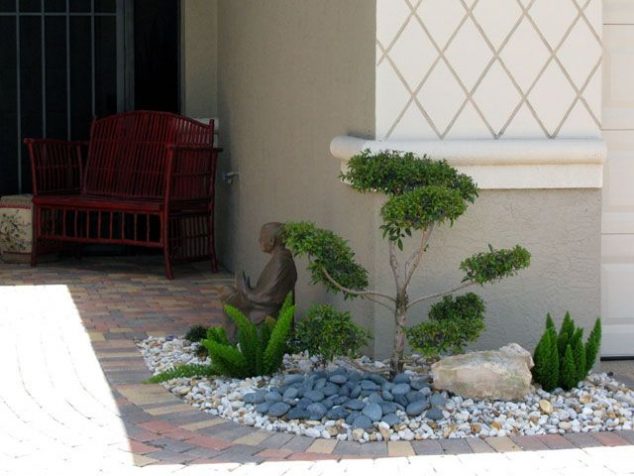 7365099 garden design ideas with pebbles t1cef5bd2 634x476 15 Simple Landscape in The Front Yard Only For Your Eyes