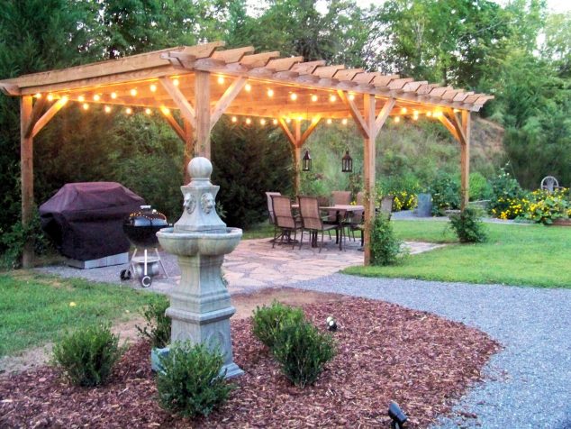 Architecture Pergola Lighting Ideas 634x476 10+ Urban DIY Backyard and Patio Lighting Ideas