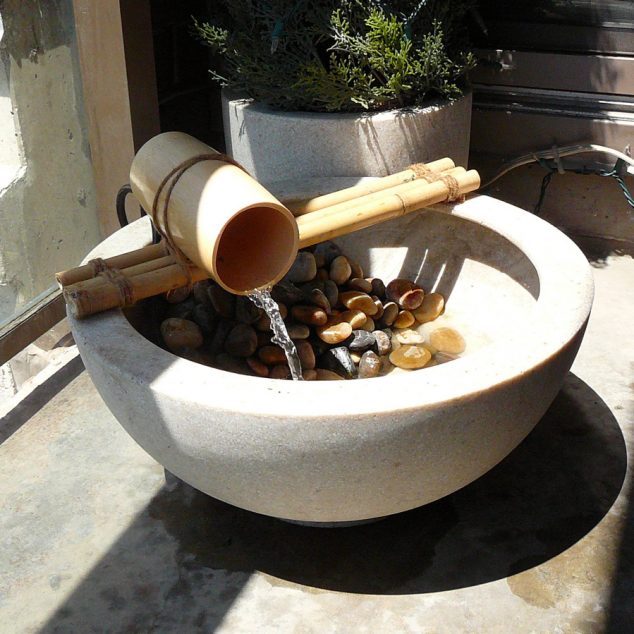 Bamboo Fountain 634x634 15 Standout Fountain Design for Garden Art That Will Catch Your Eye
