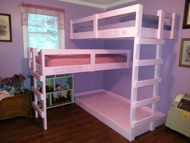 DIY Triple Bunk Bed 18 634x476 13 of The Mind Blowing DIY Bunk Bed for Kids