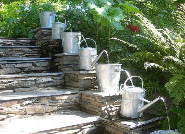 DIY Water Fountain Outdoor 634x458 15 Standout Fountain Design for Garden Art That Will Catch Your Eye