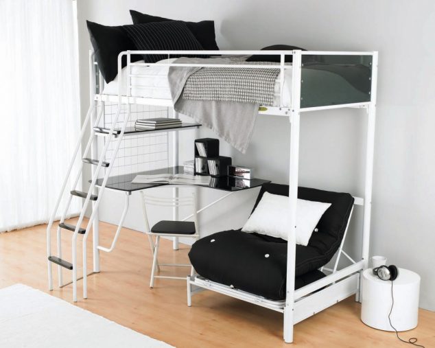 Make Space In Your Home:13 Space Saving Tricks For Small Apartments Sturdy Loft Bedroom Beds Adults 634x507 Make Space In Your Home:13 Space Saving Tricks For Small Apartments