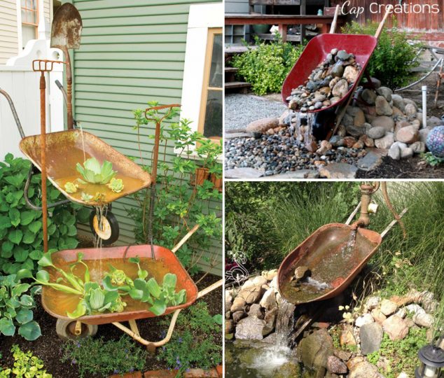 carrinho4 634x540 15 Standout Fountain Design for Garden Art That Will Catch Your Eye