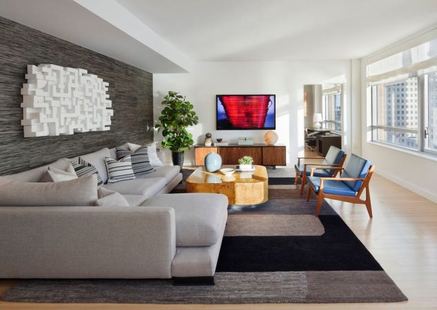 16 Creative 3D Living Room Wallpaper Ideas That You Should Check contemporary living room with wallpaper and accent wall i g ISlqqgu1tdqqbb0000000000 DzRh 634x449 16 Creative 3D Living Room Wallpaper Ideas That You Should Check