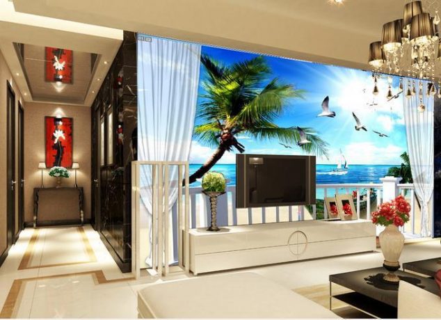 customize wallpaper 3d living room tv backdrop 634x460 16 Creative 3D Living Room Wallpaper Ideas That You Should Check