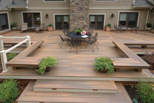 fiberon for a modern deck with a baroque style balusters and baltimore fiberon deck by fine decks inc 634x423 Divine Decor: 13 Deck Design In Small Backyard That You Must See