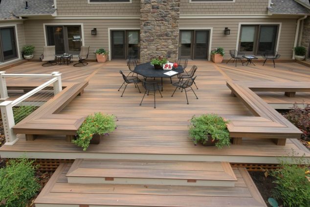 Divine Decor: 13 Deck Design In Small Backyard That You Must See fiberon for a modern deck with a baroque style balusters and baltimore fiberon deck by fine decks inc 634x423 Divine Decor: 13 Deck Design In Small Backyard That You Must See