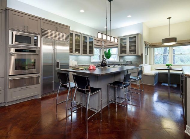 17 Kitchen Islands With Seating Options That are Must Have For This Year inspiring open floor plan kitchen dining living room custome size refrigerator gray kitchen rack marble kitchen island with chairs 634x463 17 Kitchen Islands With Seating Options That are Must Have For This Year