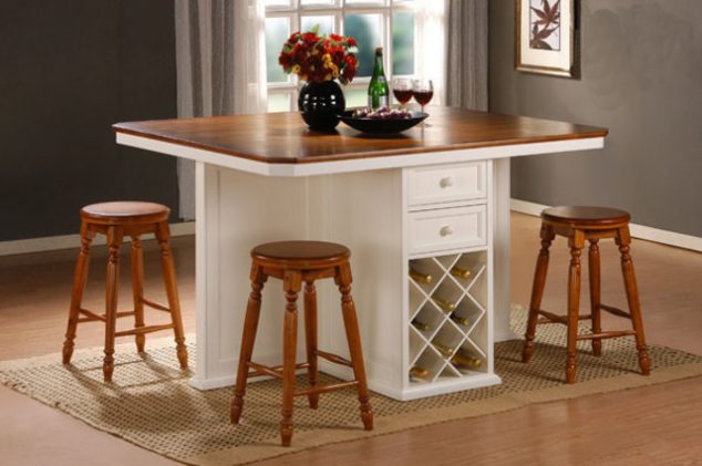 kitchen island counter height table s 7335862b45aa2413 634x421 17 Kitchen Islands With Seating Options That are Must Have For This Year