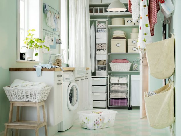 laundry room ideas ikea furniture diy laundry room ideas with ikea furniture nifty 56585 634x476 14 Clever Ideas How To Use The Walls For Storage And To Save Space