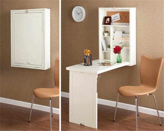 Make Space In Your Home:13 Space Saving Tricks For Small Apartments mesa de trabalho ou refeicoes rebativel e suspensa 634x507 Make Space In Your Home:13 Space Saving Tricks For Small Apartments