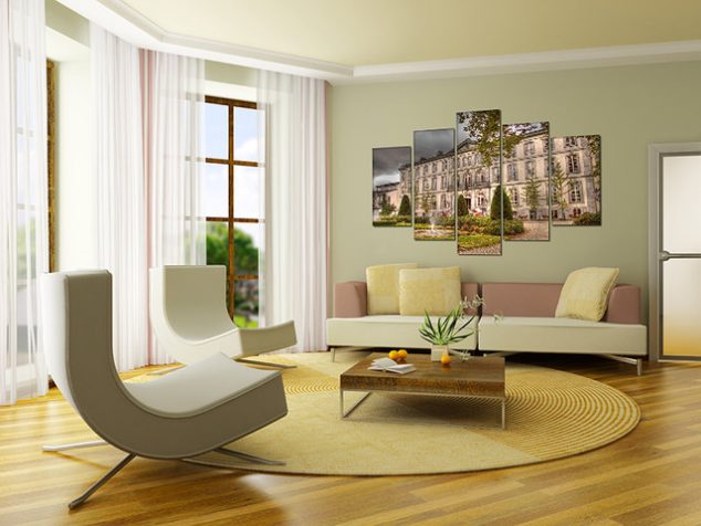 modern living room 1 634x476 15 Wall Decoration That Tells a Lot About The House