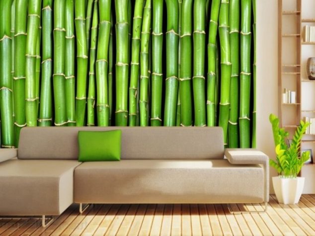 wall art bamboo design 55220d80b4991 634x476 16 Creative 3D Living Room Wallpaper Ideas That You Should Check