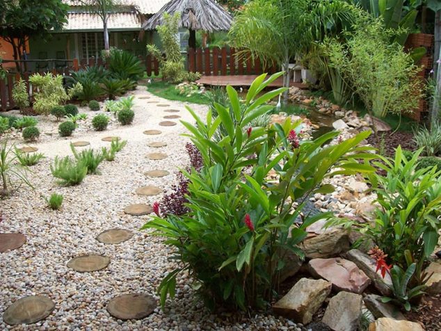 AD Garden Ideas With Pebbles 15 634x476 15 Ideas for White Sensation in Garden Landscaping With White Pebbles