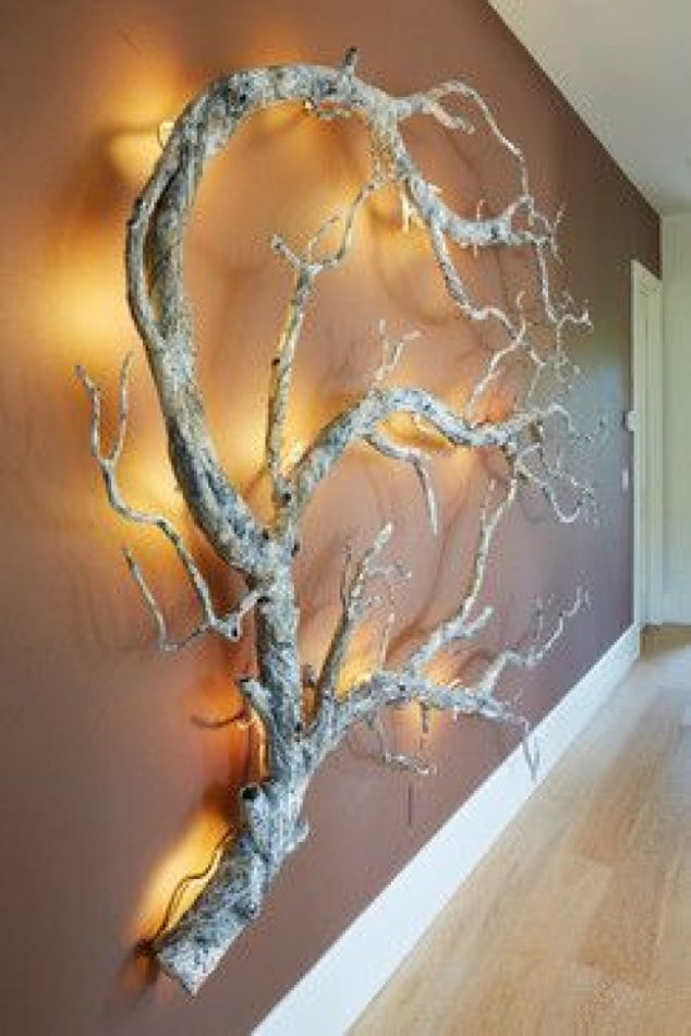 DIY Wood Lamps And Chandeliers4 634x951 15 Tree Sided Wall Decor For The Blank And Boring Walls In The House