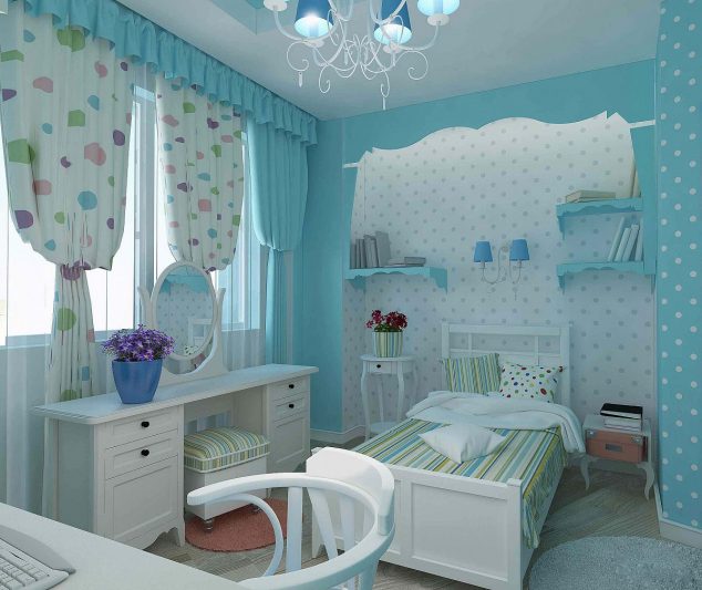 15 Teen Rooms Decor Ideas That Will Make You Say Wow Golubaya tematika v oformlenii detskoy 03 634x533 15 Teen Rooms Decor Ideas That Will Make You Say Wow