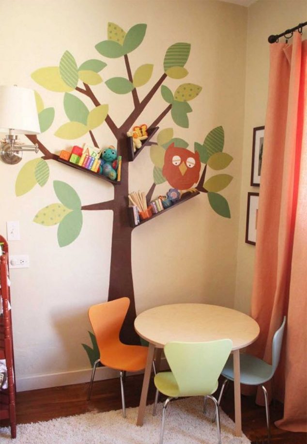 15 Tree Sided Wall Decor For The Blank And Boring Walls In The House Kreativne20zidne20dekoracije20u20obliku20drveta20police206 634x916 15 Tree Sided Wall Decor For The Blank And Boring Walls In The House