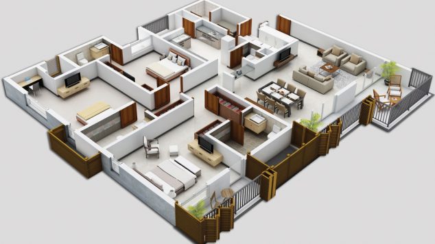 15 Studio Loft Apartment Floor Plans For Home Design Medium 3 bedroom apartments plan Marble Table Lamps Lamp Shades Pine AngeloHOME Traditional Chenille 1 634x356 15 Studio Loft Apartment Floor Plans For Home Design