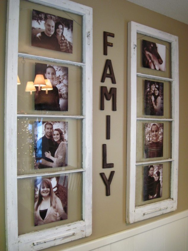 Window Photo Displays 634x845 12 Shocking Ideas to Create Nice Looking Family Gallery Wall