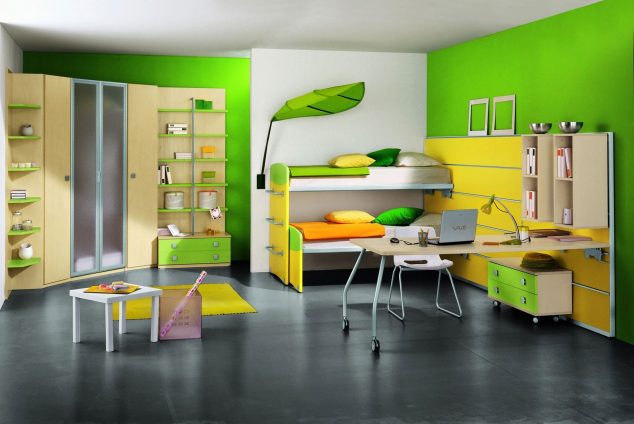 bedroom ideas for teenage girls green expansive painted wood wall decor 634x424 16 of The Best Kids Rooms That You Need to See Today