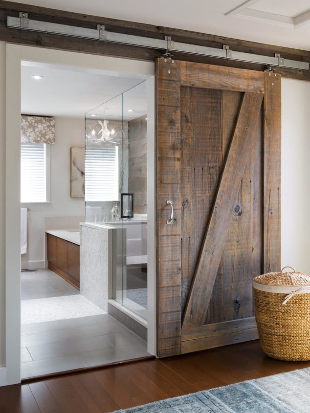 cozy interior sliding barn doors for homes to inspire your decorating 634x845 15 Ideas How To Choose The Most Suitable Door For Your Bathroom