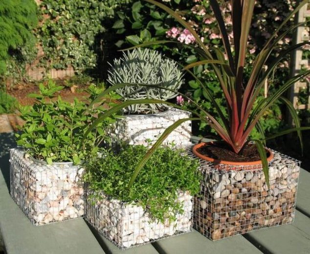 15 Ideas for White Sensation in Garden Landscaping With White Pebbles gabiony v landshaftnom dizajne 634x519 15 Ideas for White Sensation in Garden Landscaping With White Pebbles