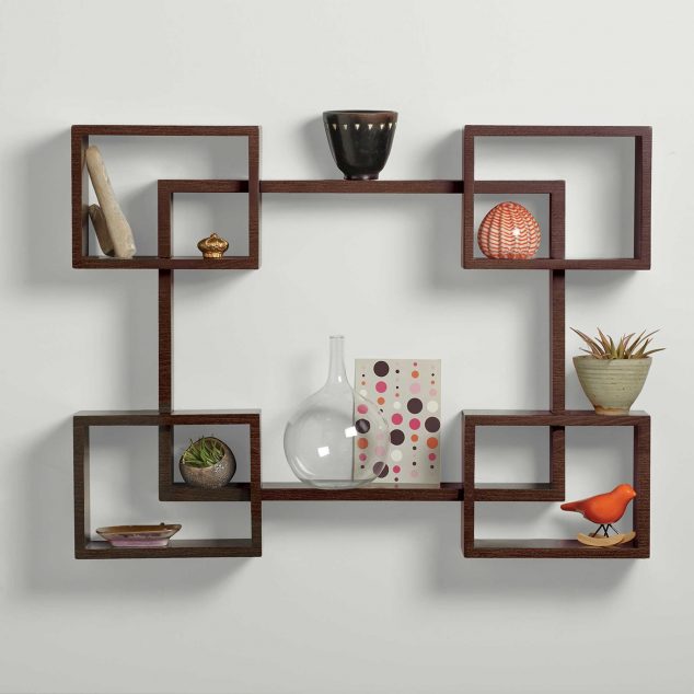 glass display wall shelves kitchen lawn 634x634 16 Functional and Stylish Shelves Design That Will Grab Your Attention