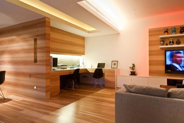 15 Vivid Ways to Decor the Interior Walls With Wooden Art Design home office decor wooden home office wooden apartment decorating 634x424 15 Vivid Ways to Decor the Interior Walls With Wooden Art Design