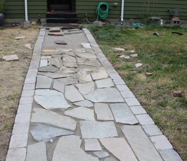 Solve the Puzzle: DIY Flagstone Walkway Tutorial For Inspiration img 0712 634x544 Solve the Puzzle: DIY Flagstone Walkway Tutorial For Inspiration