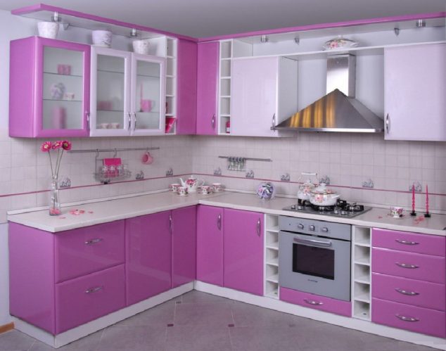 14 Dream Designed Small Kitchen in Pink Color That Will Amaze You kuhonnaya mebel 634x499 14 Dream Designed Small Kitchen in Pink Color That Will Amaze You