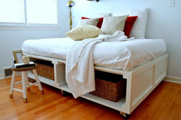 13 Useful DIY Ideas on How to Build Platform Bed meuble chambre lit roulette 634x421 13 Useful DIY Ideas on How to Build Platform Bed