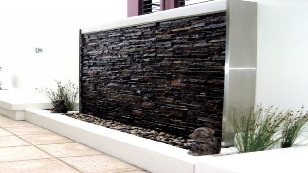 outdoor water wall design build outdoor water wall 7a53251e5b8ddb21 634x357 13 Startling Garden Walls That Youve Been Missing All The Time