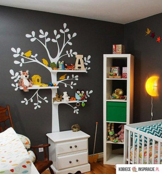 15 Tree Sided Wall Decor For The Blank And Boring Walls In The House pomysl na polki do pokoju dzieciece 634x683 15 Tree Sided Wall Decor For The Blank And Boring Walls In The House