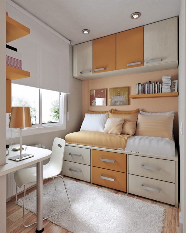 20 Ideas How to Design Small Bedroom That Abound Elegance small space house design white recessed medicine cabinet wall mounted shelves with doors 634x792 20 Ideas How to Design Small Bedroom That Abound Elegance