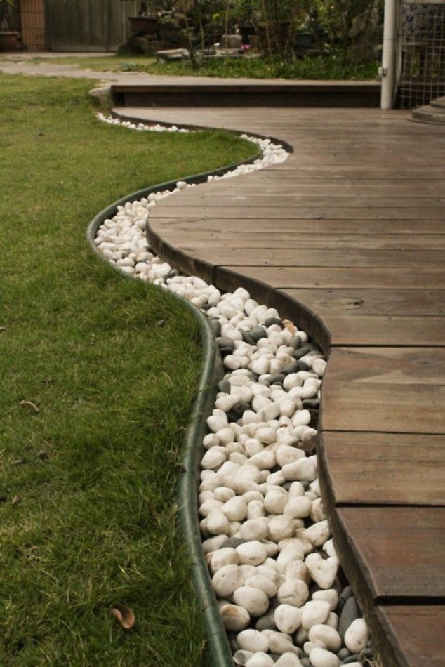 types of lighting systems 8 rock garden border 1000 x 1498 634x950 15 Ideas for White Sensation in Garden Landscaping With White Pebbles