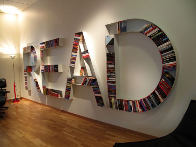 15 Lovely Wall Bookshelves to Dream All About It 4 634x476 15 Lovely Wall Bookshelves to Dream All About It