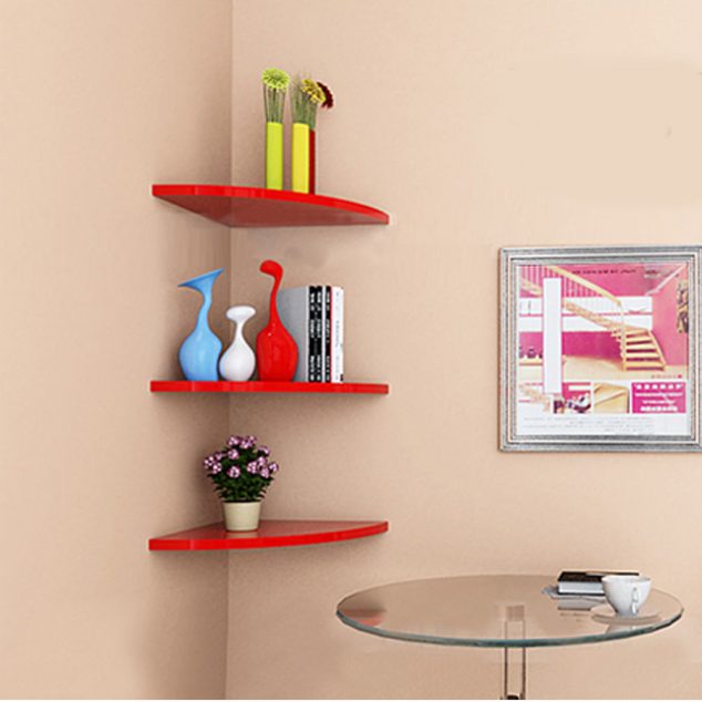 Corner Shelf Floating Wall Corner Shelves Display Gloss  57 634x634 14 Mind boggling Corner Wall Designs