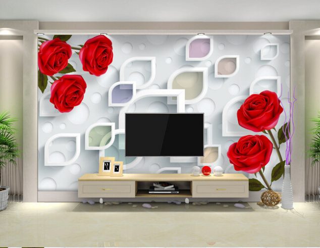 Custom flowers wallpaper 3D fashion rose simple mural for the living room bedroom TV background wall 634x491 12 3D Wallpaper for TV Wall Units That Will Make a Statement