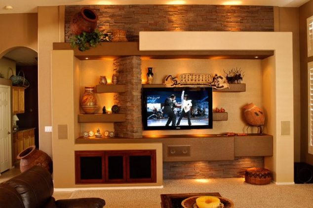 Gypsum Board TV Wall Unit That Will Charm You 1 3 634x422 14 Breathtaking Gypsum Board And Niches For TV Wall Unit