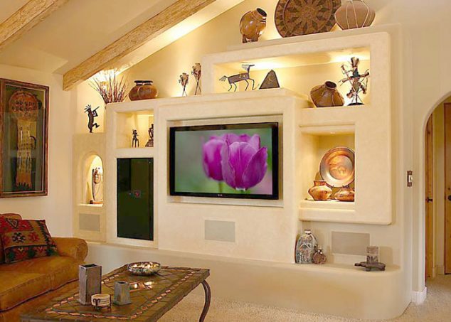 Gypsum Board TV Wall Unit That Will Charm You 1 4 634x453 14 Breathtaking Gypsum Board And Niches For TV Wall Unit